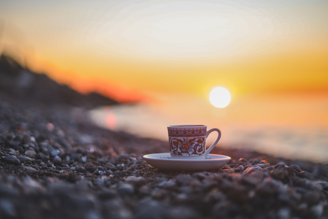 Coffee cup, beach, golden sunset — career break vibes nailed. 🦞
